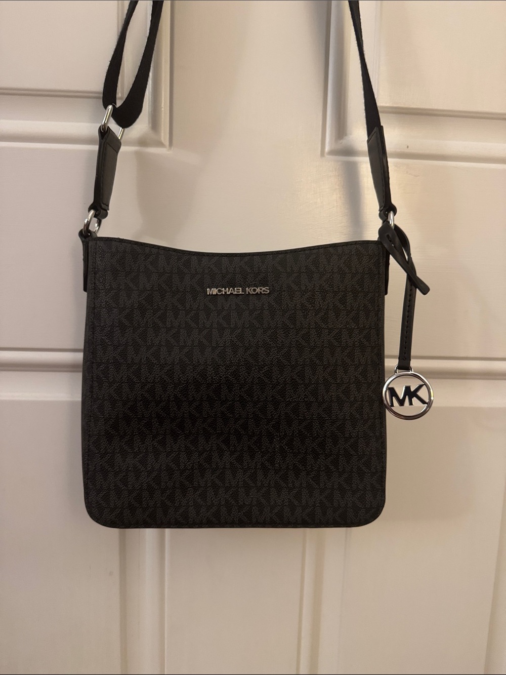 Michael Kors Black MK Signature Messenger Crossbody